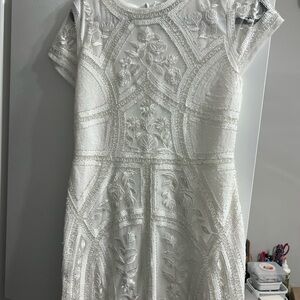 Lulu's White Sequin Embellished Top